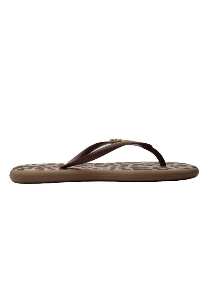 Voices Boat Women'S Flip Flops With Printed Sole Design And Matching Brand Design Strap - Brown