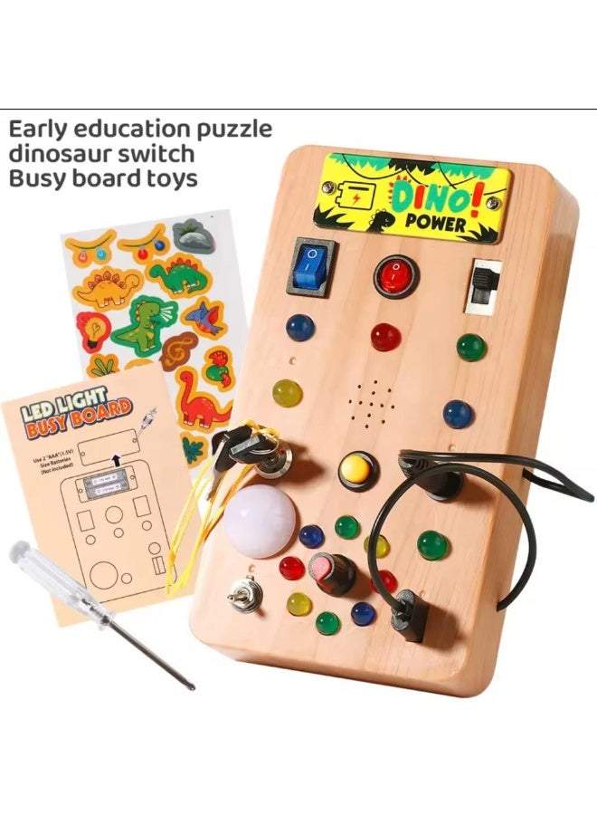 Montessori Busy Board for Toddlers 1-3 | ABS Sensory Toy with 8 LED Light Switches | Travel Learning Toy | Gift for 1 2 3 Year Old Boys  Girls - Image 1