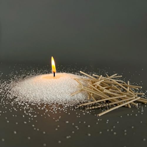 Diablos Customized Powder Candle Making Kit - 300GM Wax, 30 Wicks, Refillable Beaded Wax Sand, DIY Pearled All Natural Reusable Self-Extinguishing Candle for Home Decor - Image 2