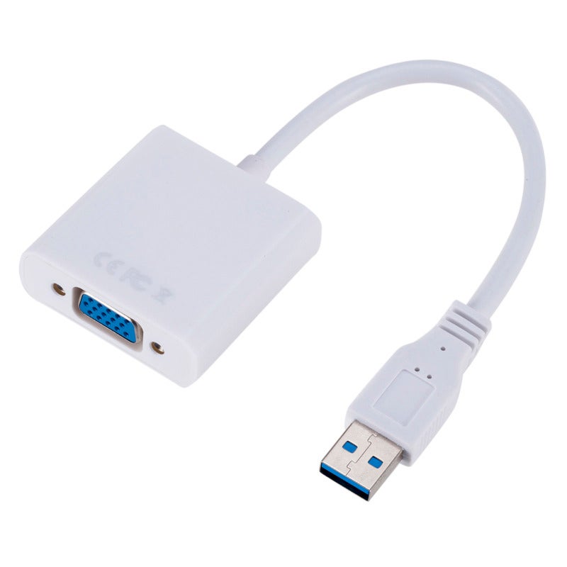 USB 3.0 To VGA Adapter: White, 1920*1080 High Resolution - 4 Display Modes, No External Power Needed External Video Card for Desktop Laptop PC to Monitor Projector - Image 1