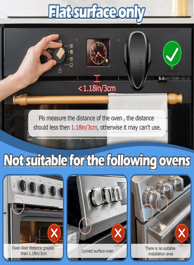 MCOTOP Oven Lock Child Safety (2Pack), Childproof Oven Door Lock, MCOTOP Oven Safety Lock, Heat-Resistant Material no Tools Need or Drill, Oven Door Lock Child Safety Easy to Install (Black) - Image 2