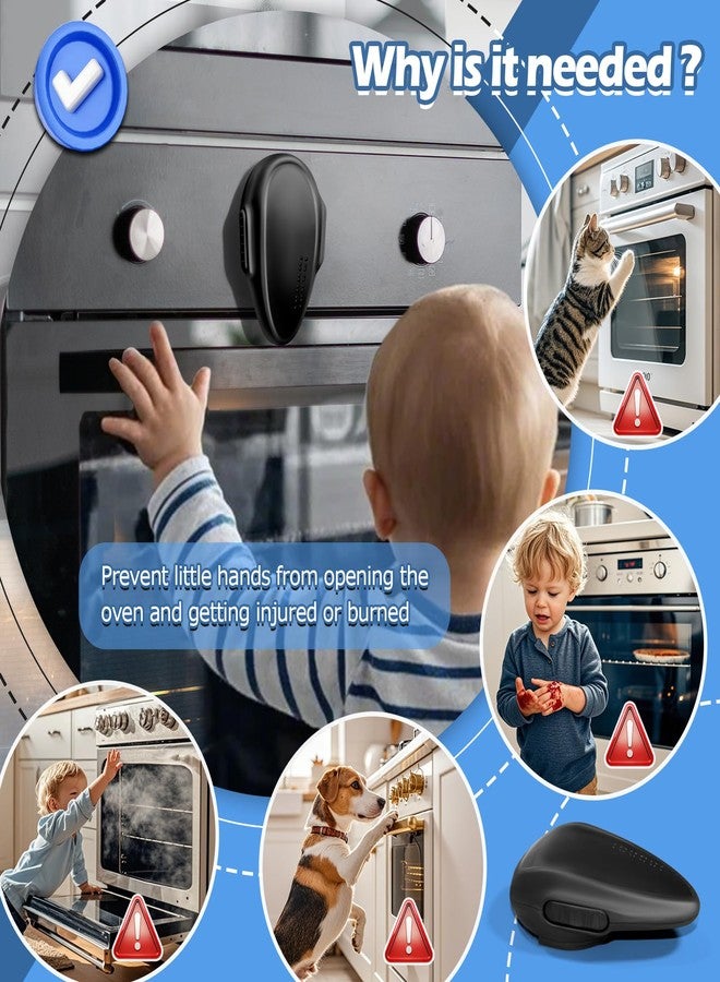 MCOTOP Oven Lock Child Safety (2Pack), Childproof Oven Door Lock, MCOTOP Oven Safety Lock, Heat-Resistant Material no Tools Need or Drill, Oven Door Lock Child Safety Easy to Install (Black) - Image 4