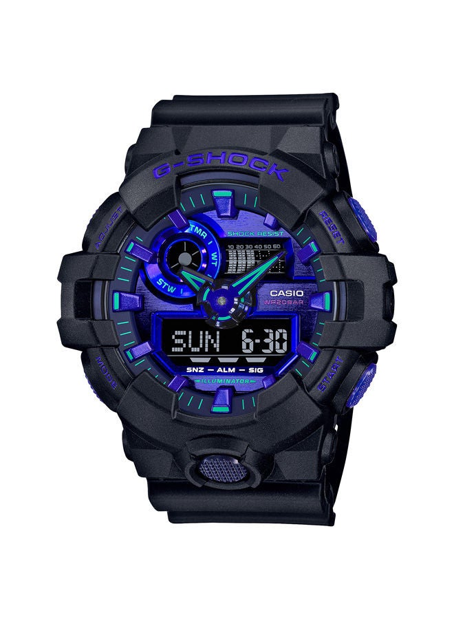 كاسيو ساعة يد من الراتينغ بعقارب ورقمي GA-700VB-1ADR - Image 1