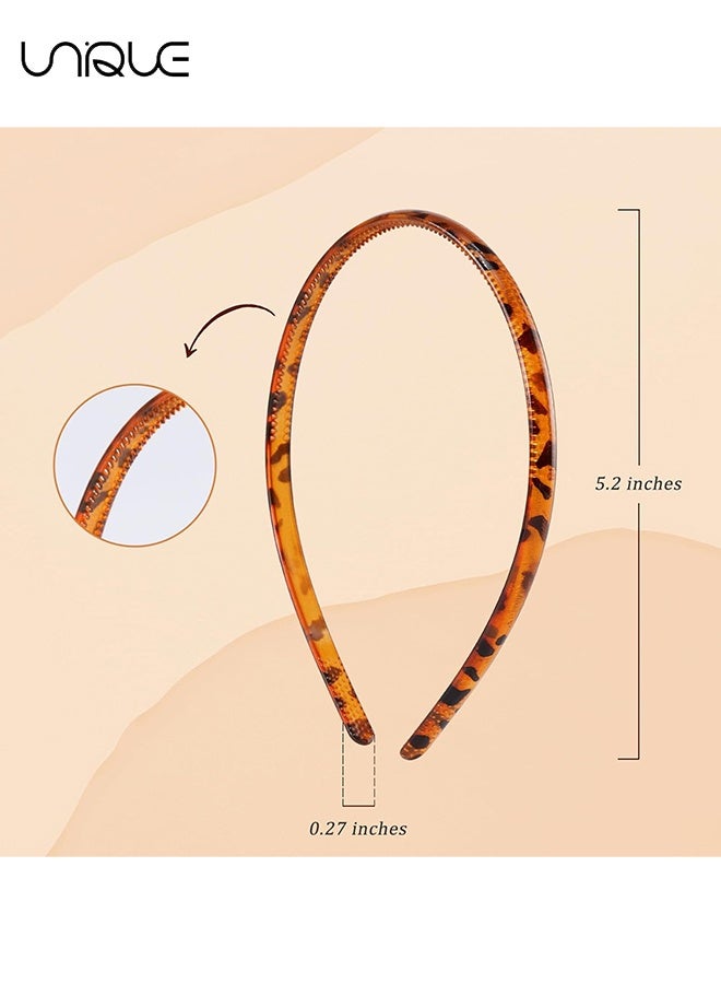 Unique 6 Pieces Plastic Headbands - Retro 90s Style Hair Accessories - Men's and Women's Wavy Headbands with Teeth - Thin Headband with Teeth Plain Head Bands - 3 Color - Image 2