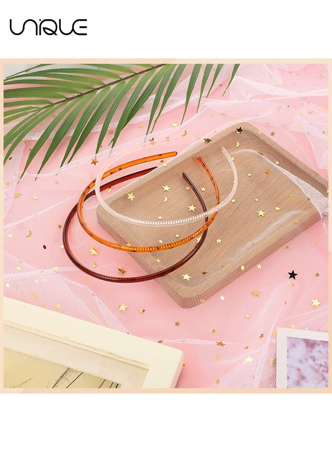 Unique 6 Pieces Plastic Headbands - Retro 90s Style Hair Accessories - Men's and Women's Wavy Headbands with Teeth - Thin Headband with Teeth Plain Head Bands - 3 Color - Image 4