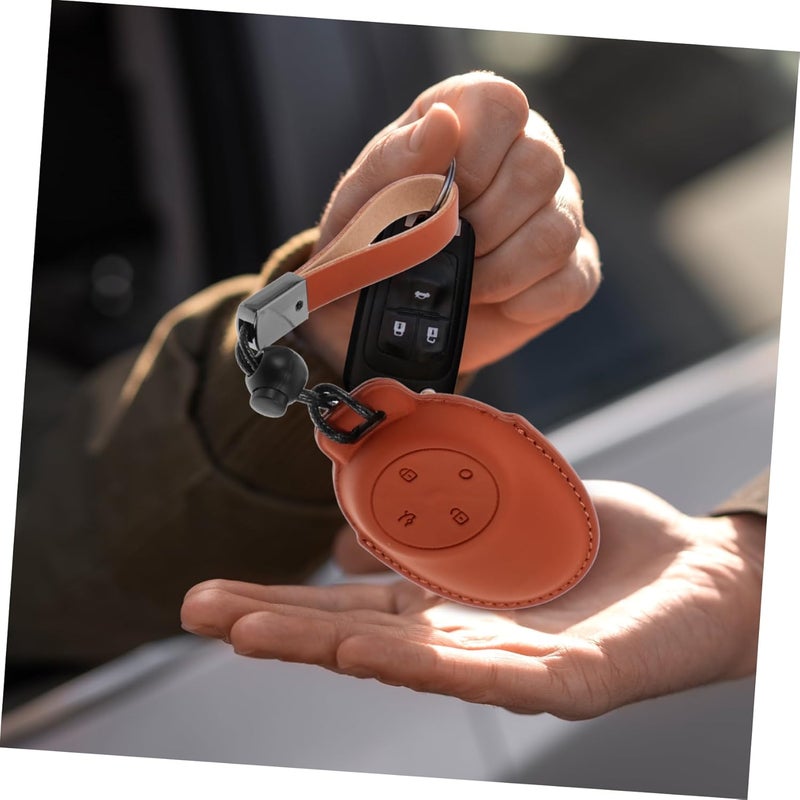 PRETYZOOM PU Car Key Cover Stylish Protective Key Case for Soft Durable Pouch Installation Fashionable Key Holder Sleeve for Car Keys - Image 3