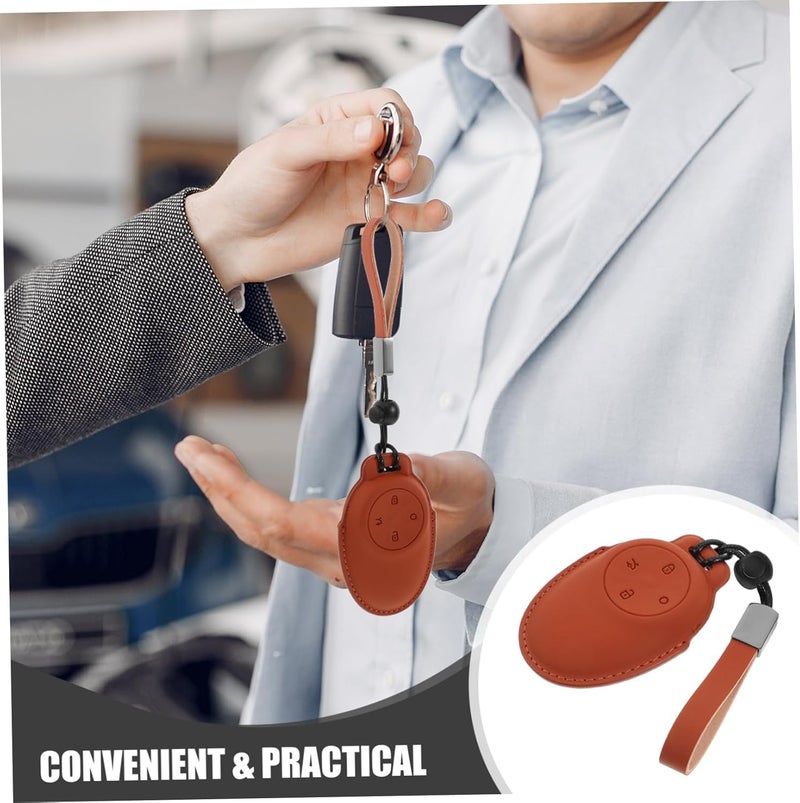 PRETYZOOM PU Car Key Cover Stylish Protective Key Case for Soft Durable Pouch Installation Fashionable Key Holder Sleeve for Car Keys - Image 2
