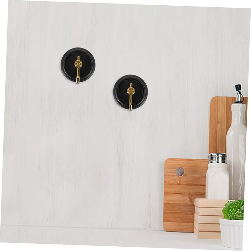 Black Self Adhesive Wall Hooks 2 Pack for Towels Keys Clothes No Damage to Walls - Image 4