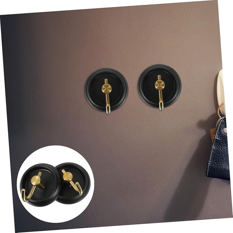 Black Self Adhesive Wall Hooks 2 Pack for Towels Keys Clothes No Damage to Walls - Image 5