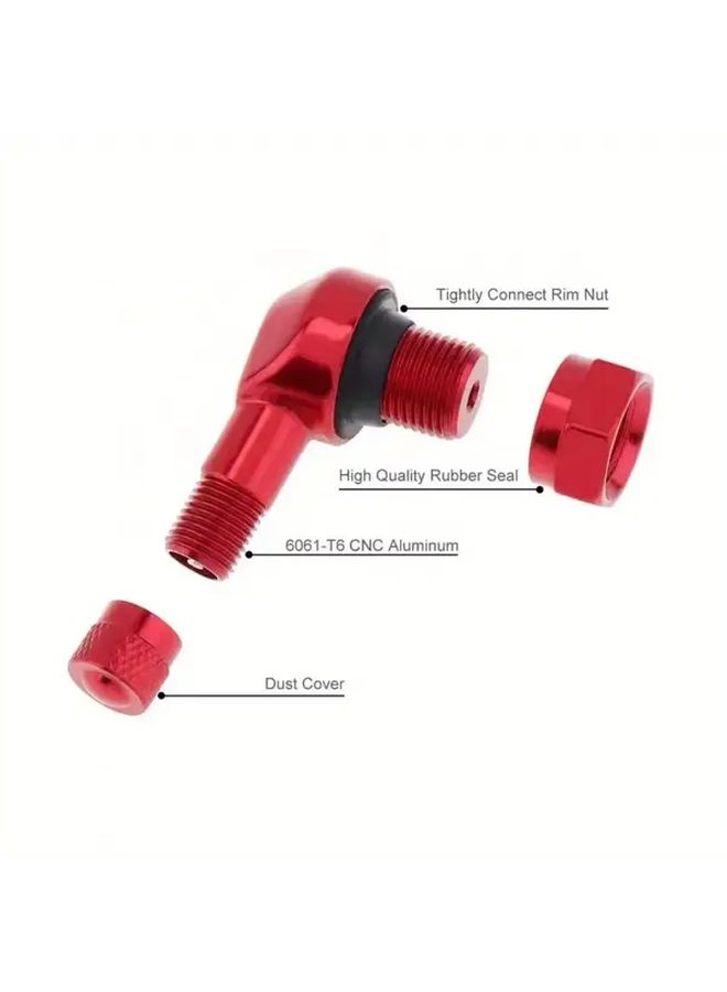 Red Aluminum Alloy Tire Valve Stems Caps 4pcs Leakproof Adapter For Car Motorcycle - Image 5