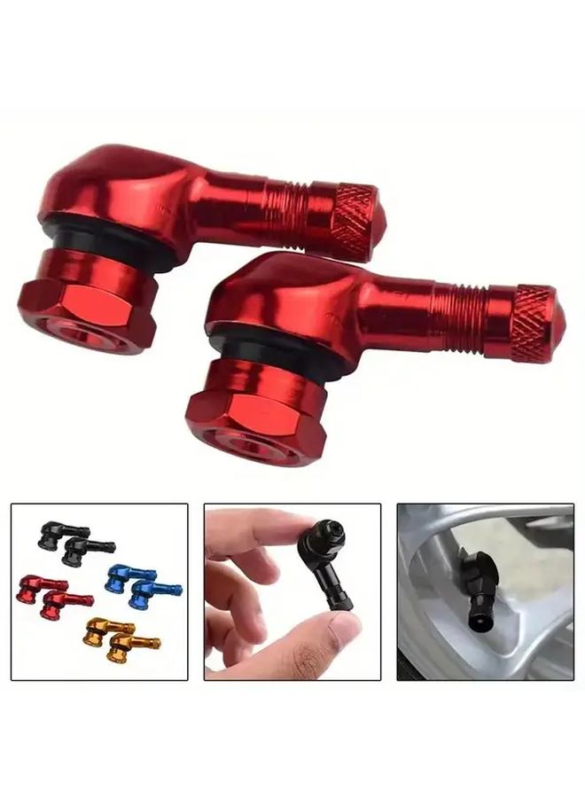 Red Aluminum Alloy Tire Valve Stems Caps 4pcs Leakproof Adapter For Car Motorcycle - Image 4