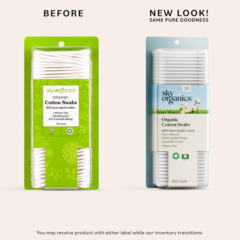 Sky Organics - Organic Cotton Swabs with Ultra Soft Tips - Strong & Durable - Hypoallergenic - Chlorine Free - Sustainable - Natural, Vegan & Cruelty Free - Skin Care & Self Care - Image 2
