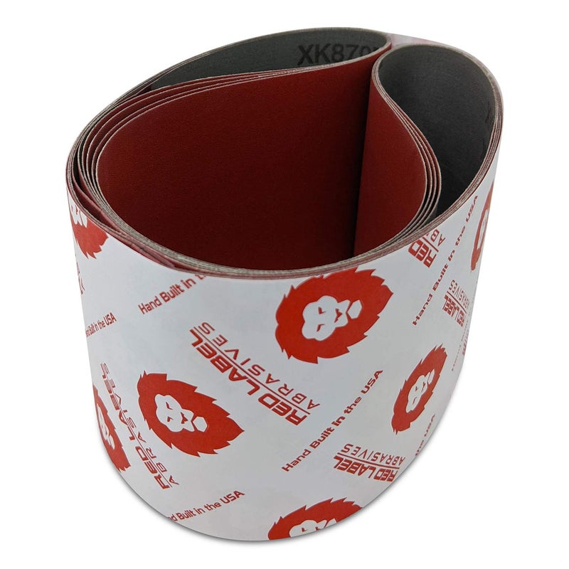 Red Label Abrasives 6 X 48 Inch 80 Grit EdgeCore Metal Grinding Ceramic Sanding Belts, Extra Long Life, 2 Pack - Image 1