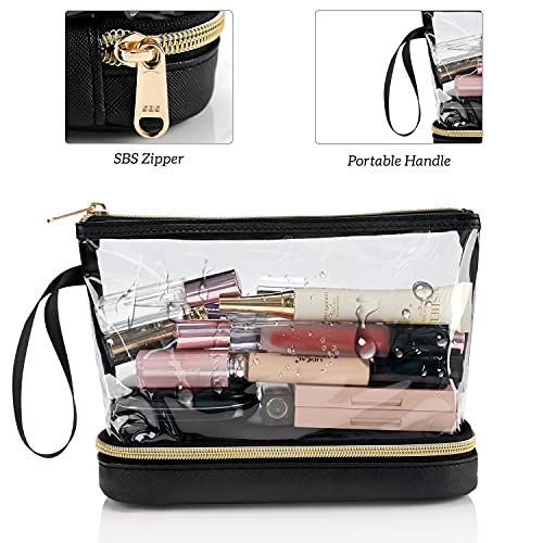 Ethereal Travel Makeup Bag, Clear Cosmetic Bag Make Up Organizer TSA Approved Toiletry Bag, Waterproof Pouch for Women Purse for Toiletries Accessories Brushes - Image 4