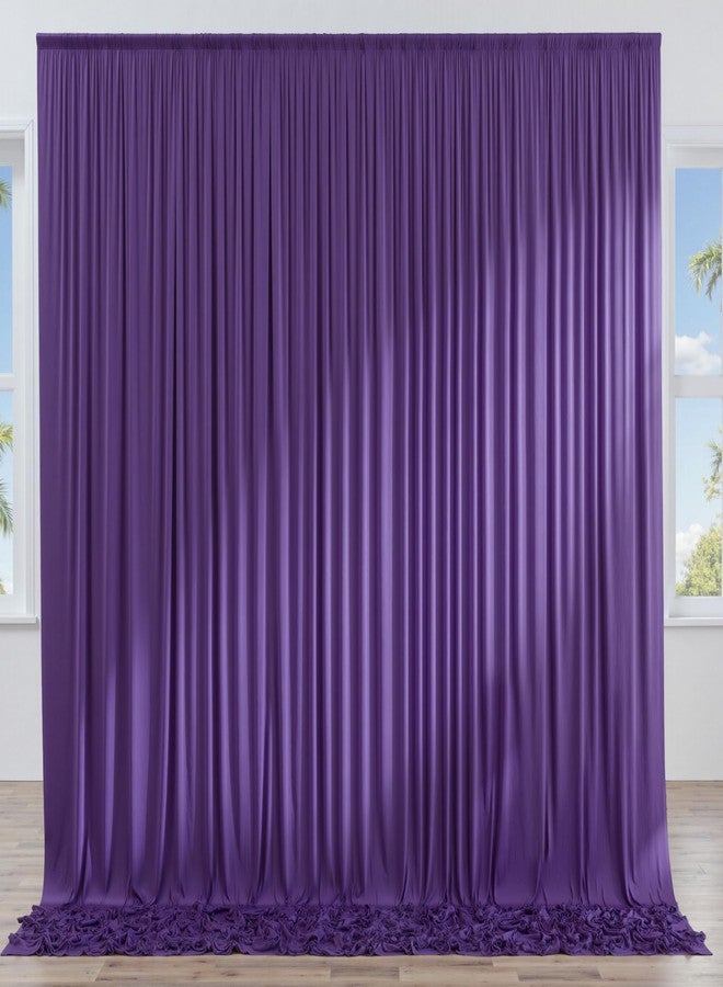 NSSONBEN 10ft x 10ft Wrinkle Free Purple Backdrop Curtain for Parties, Polyester Backdrop Drapes Panels 2 Panels 5x10ft for Photography Background Wedding Birthday Baby Shower Mermaid Party - Image 1