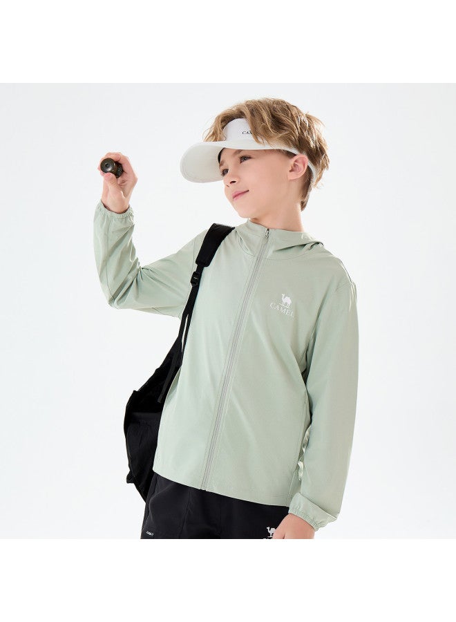 camel Kids Sun Protection Jacket 2025 Summer Lightweight Boys & Girls Outerwear Cool-touch Quick-dry Hooded Mosquito-repellent Coat - Image 3