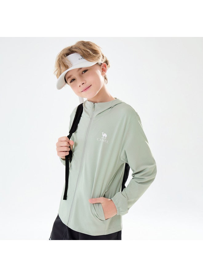 camel Kids Sun Protection Jacket 2025 Summer Lightweight Boys & Girls Outerwear Cool-touch Quick-dry Hooded Mosquito-repellent Coat - Image 5