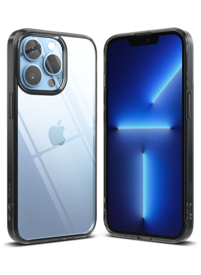 NIBEMINENT Shock Proof Transparent Tough Impact Alleviation Technology Raised Bezel Fusion Cover for iPhone 13 Pro Smoke Black - Image 1