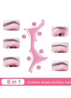 Pretocter 2pcs Reusable Silicone Eyeliner Stencils Tool,Eyebrow Positioning Aid Set,Multifunctional Makeup Tool Eyeshadow Lipstick Mascara Eyeliner Guide Wing Eyeliner Tool for Beginners(pink)  - Image 5