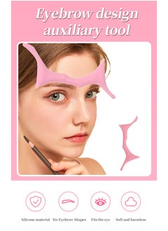Pretocter 2pcs Reusable Silicone Eyeliner Stencils Tool,Eyebrow Positioning Aid Set,Multifunctional Makeup Tool Eyeshadow Lipstick Mascara Eyeliner Guide Wing Eyeliner Tool for Beginners(pink)  - Image 4