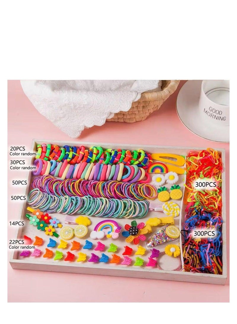 طقم إكسسوارات شعر للبنات 786 قطعة 🌈 ألوان حلوة ومشبك و مطاط 🎀 هدية مثالية - Image 1