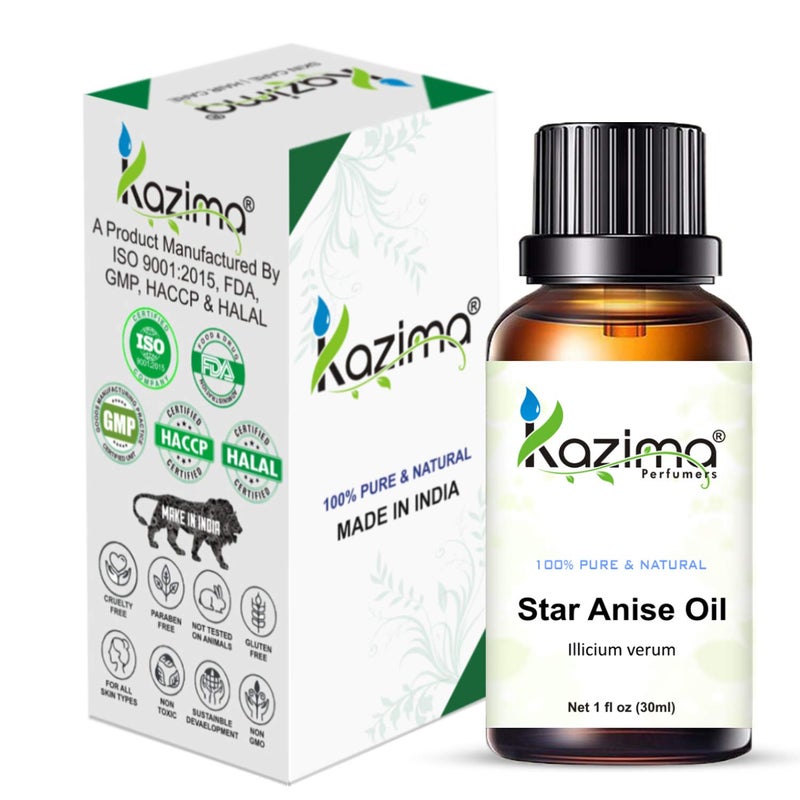KAZIMA Star Anise Essential Oil - 100% Pure Natural & Undiluted For Skin care & Hair care (30ML) - Image 2