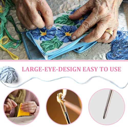 HASTHIP® 37PCS Crochet Hooks Set, Ergonomic Handle Crochet with Stitch Markers and Large-Eye Blunt Needles, Multicolor Aluminum Crochet Hooks Knitting Needles for Arthritic Hands - Image 4