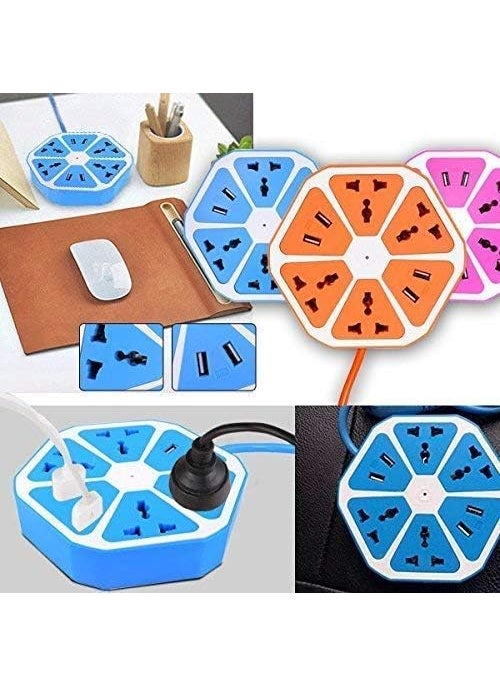 Generic Gadgets World Electrical Extension Cord 4 Surge Power Socket with 4 USB Port for Computer Charging Point for Home Multicolor  - Image 3
