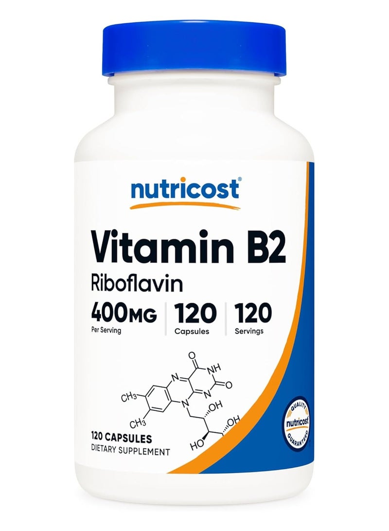 Nutricost Vitamin B2 400 Mg 120 Capsules