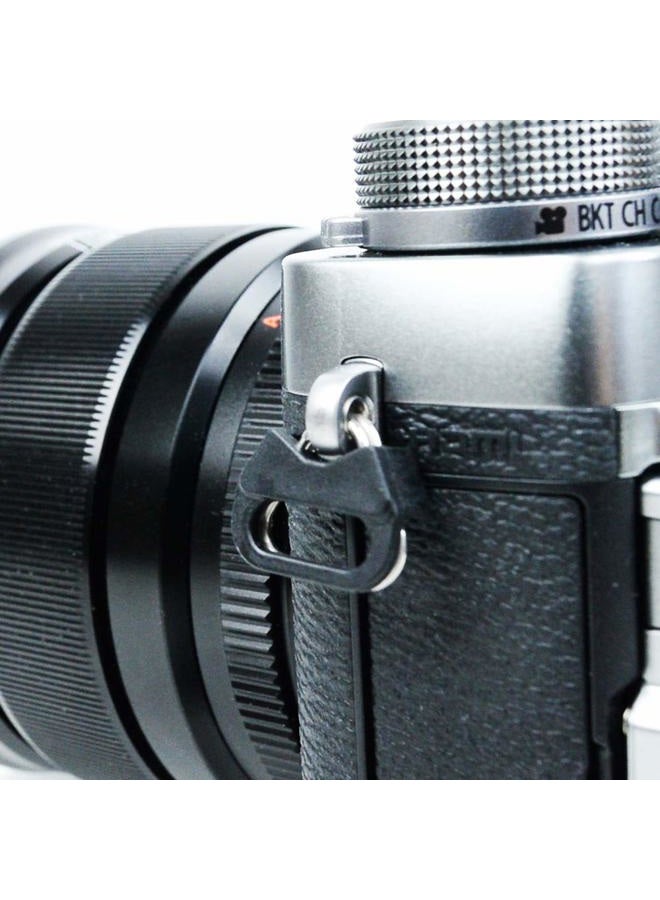 Foto&Tech 4 pieces Stainless Steel Lug Ring Camera Strap Triangle Split Ring Adapter and ABS Cap, Compatible with Fujifilm Lecia Nikon Canon Sony Olympus Pentax Panasonic SLR RF Mirrorless Camera - Image 2