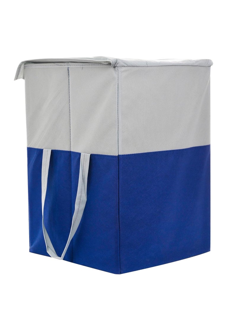 Perpetual perpetual Waterproof Clothes Storage Bag Laundry Basket Foldable Storage Bin with Lid Handle 75 Liters BlueBigS 30x15 cm  - Image 4