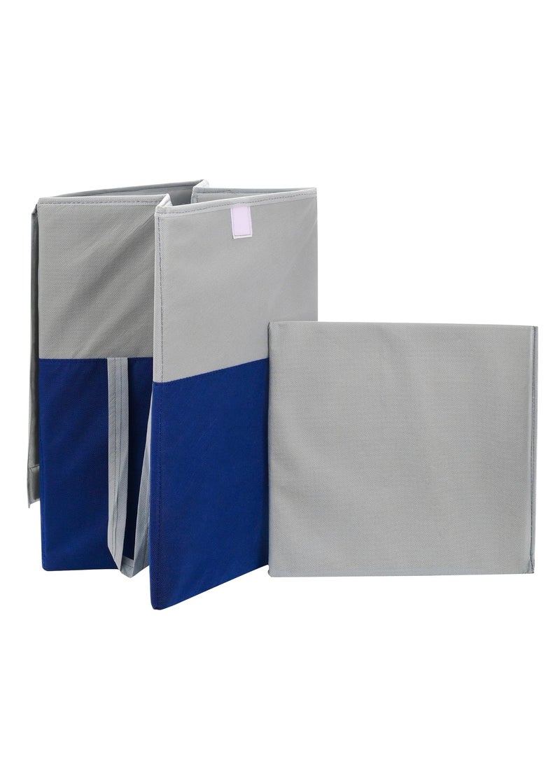 Perpetual perpetual Waterproof Clothes Storage Bag Laundry Basket Foldable Storage Bin with Lid Handle 75 Liters BlueBigS 30x15 cm  - Image 5