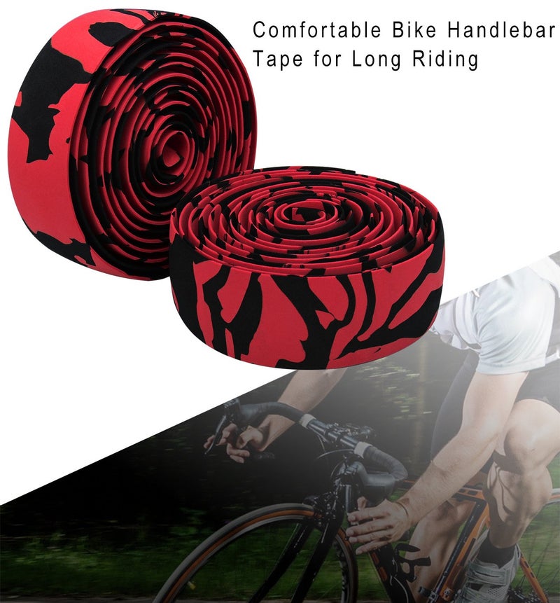 TOPCABIN Camouflage Series Comfort Gel Road Bike Handlebar Tape Bike Bar Tape with Reflective Bar Plugs - Image 4