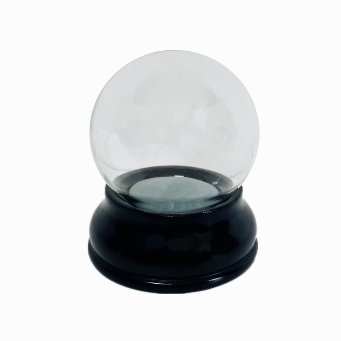 CLEAR DIY EMPTY SNOW GLOBE KIT GLASS WATER GLOBE JAR WITH RESIN BASE 65MM