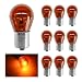 YTFRL 10 PCS Car 1156 Turn Signal Light 12V P21W High Brightness Halogen Lamp with Stable Filament BA15S S25 Single Contact Bulb Replacement for Car FrontRear Turn Signal Amber - Image 2