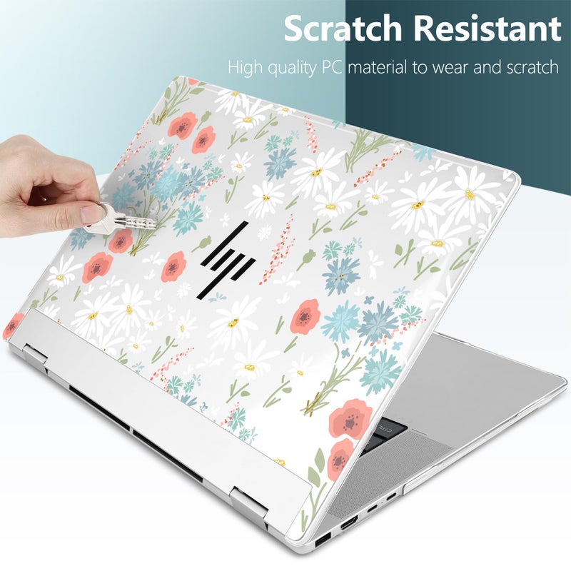 Batianda Premium Crystal Clear Case for HP Envy x360 16-inch 2-in-1 Laptop 2024 Release, Creative Patterns Ultra-Slim Lightweight Scratch-Resistant Hard Shell with Professional Protection, Cute Flowers - Image 3