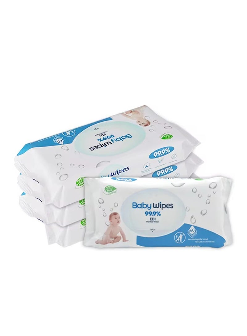 Baby Wipes 99% Pure Water Alcohol-Free, 180 Count (3Packs)，Extra Large 6.6*7inch，Gentle for Newborn & Sensitive Skin  - Image 1