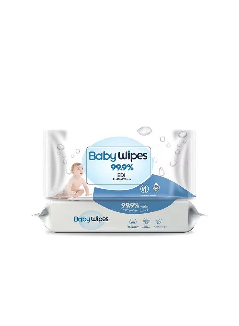 Baby Wipes 99% Pure Water Alcohol-Free, 180 Count (3Packs)，Extra Large 6.6*7inch，Gentle for Newborn & Sensitive Skin  - Image 2