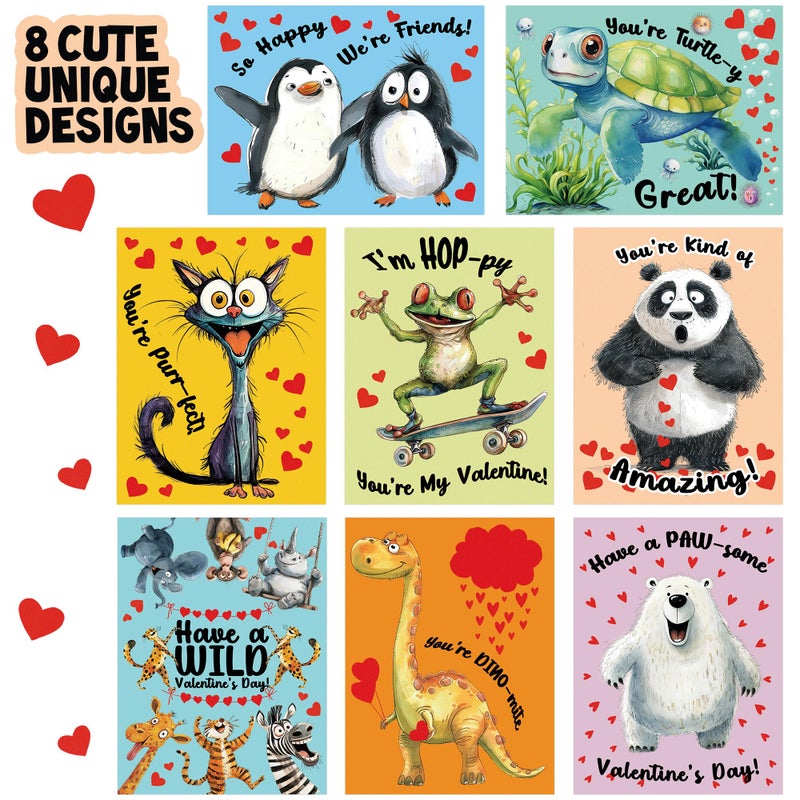 Bemoor 40 Pack Valentines Cards for Kids Classroom, Valentines for Kids Classroom, Class Valentines Day Gifts for Kids - 40 Cards with 50 Bookmarks Set - Image 4