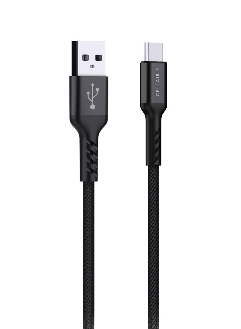 Cellairis Premium Nylon Cable Micro USB 1M - Black - Image 1