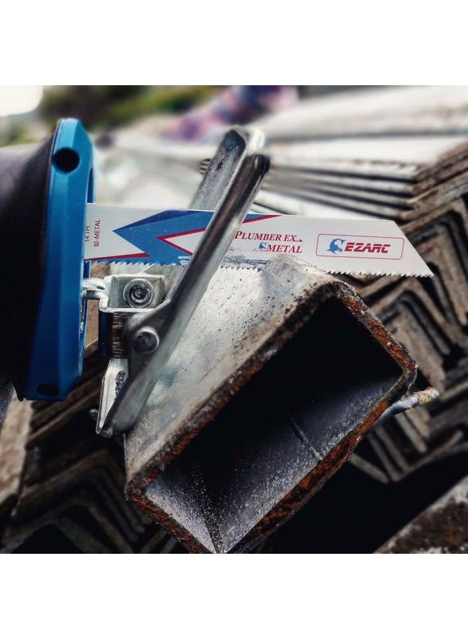 EZARC Reciprocating Saw Blade Bi-Metal Cobalt Sabre Saw Blades for Metal Cutting 150mm 14TPI R622PM (5-Pack) - Image 4