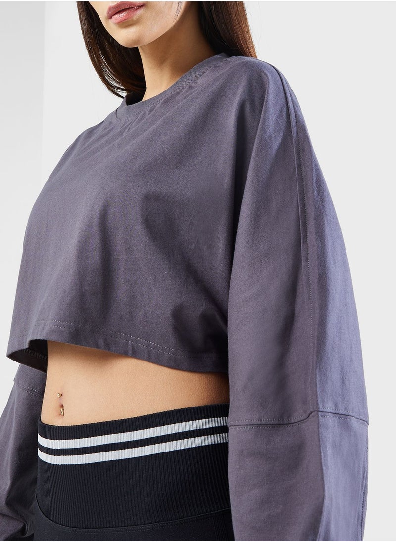 FRWD - Cropped Tie Waist Detail Sweatshirt - Image 1