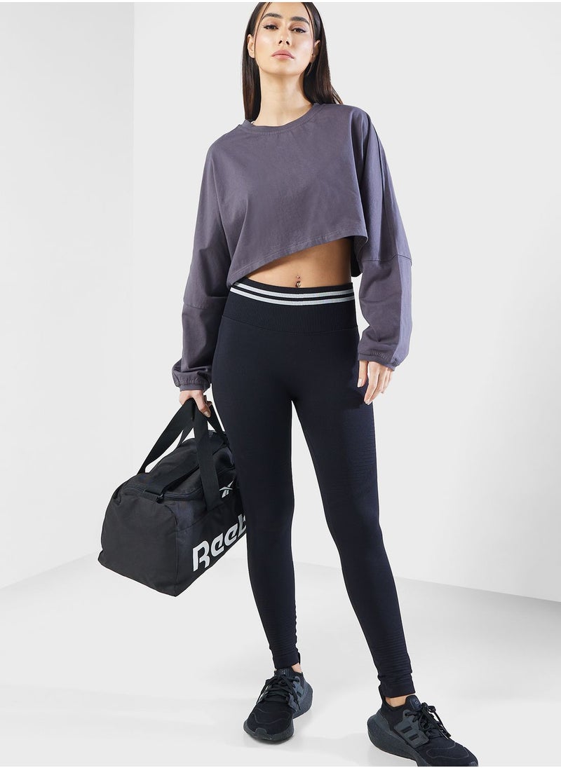 FRWD - Cropped Tie Waist Detail Sweatshirt - Image 1