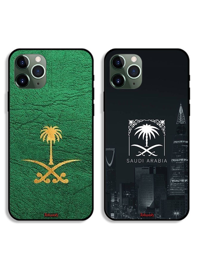 Tolwak حالتان لأغطية حماية آبل آيفون 11 برو مع شعار المملكة العربية السعودية - Image 1
