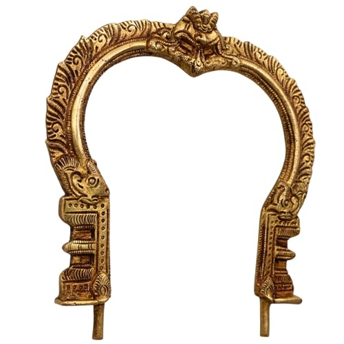 Bhunes Brass Prabhavali Frame Wall Hanging – Arch for Deity Backdrop, Prabhawali Prabhaval for Home Temple Decor | Traditional Pooja Brass Aura Frame, Gold, 7.5 Inch, 1 Piece - Image 4