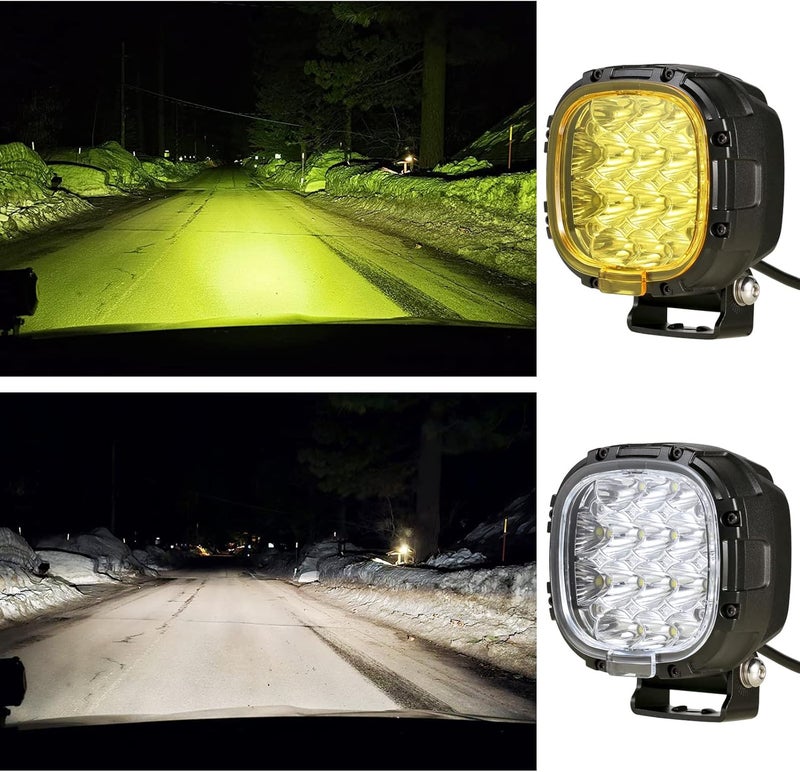 BIGLION.X 4 Inch Pair 160W Round LED Offroad Lights with Wiring Harness for Pickup Trucks, SUV, UTV, ATV - Image 2