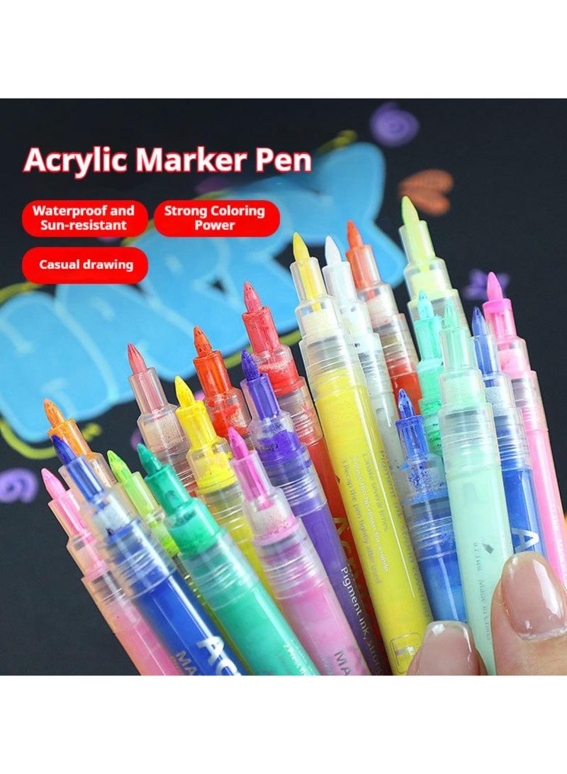 Generic 24-Piece Acrylic Paint Markers Set Multicolour  - Image 1