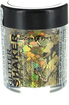 Stargazer Shaped Glitter Gold Heart Cosmetic gliter shapes that can be used on the face or body