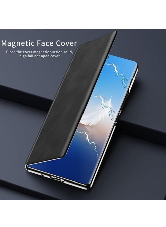 عام Compatible with Honor Magic V2 RSR، غطاء جلدي قابل للطي يحتوي على صينية وقلم للكتابة، غطاء رفيع بنظام المغناطيس وقدرة عالية على حماية الهاتف من السقوط والصدمات، غلاف أنيق. - Image 2
