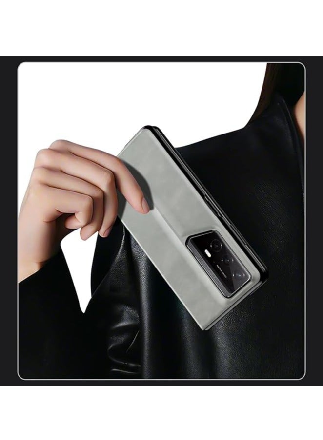 عام Compatible with Honor Magic V2 RSR، غطاء جلدي قابل للطي يحتوي على صينية وقلم للكتابة، غطاء رفيع بنظام المغناطيس وقدرة عالية على حماية الهاتف من السقوط والصدمات، غلاف أنيق. - Image 3